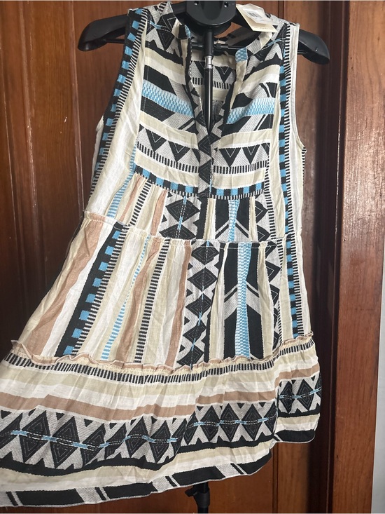 Elan Dresses & Skirts - K. Elan Babydoll Cover-Up Minidress, Aztec Print, Size Medium
